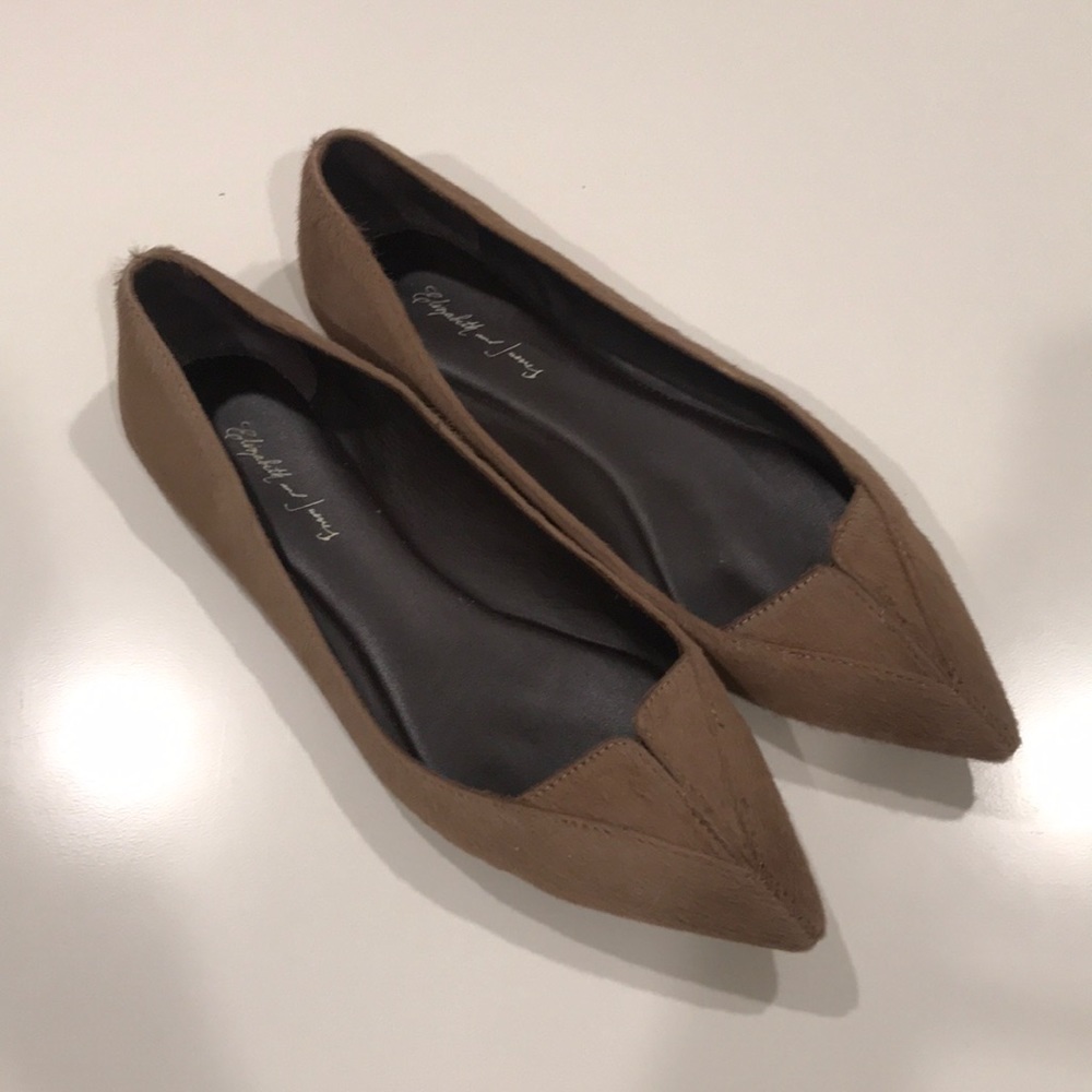 Elizabeth and James Pony Hair Pointed Flats (8.5)